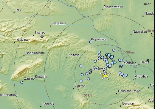 Potres sinoć prodrmao Đurđevac i okolicu, ljudi komentiraju da se osjetio jak i kratak udarac