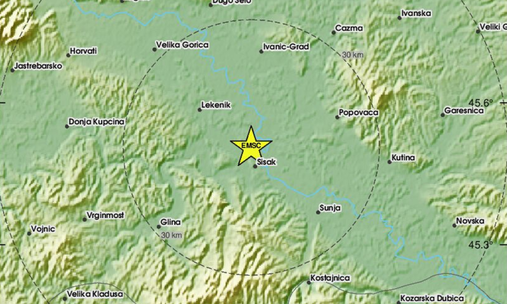 Potres probudio stanovnike Siska: 'Bome ga fino trese'