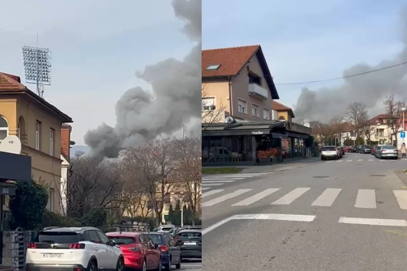 Požar kod stadiona Dinama: Crni dim nad Maksimirom, jedna osoba uspjela izaći iz kuće