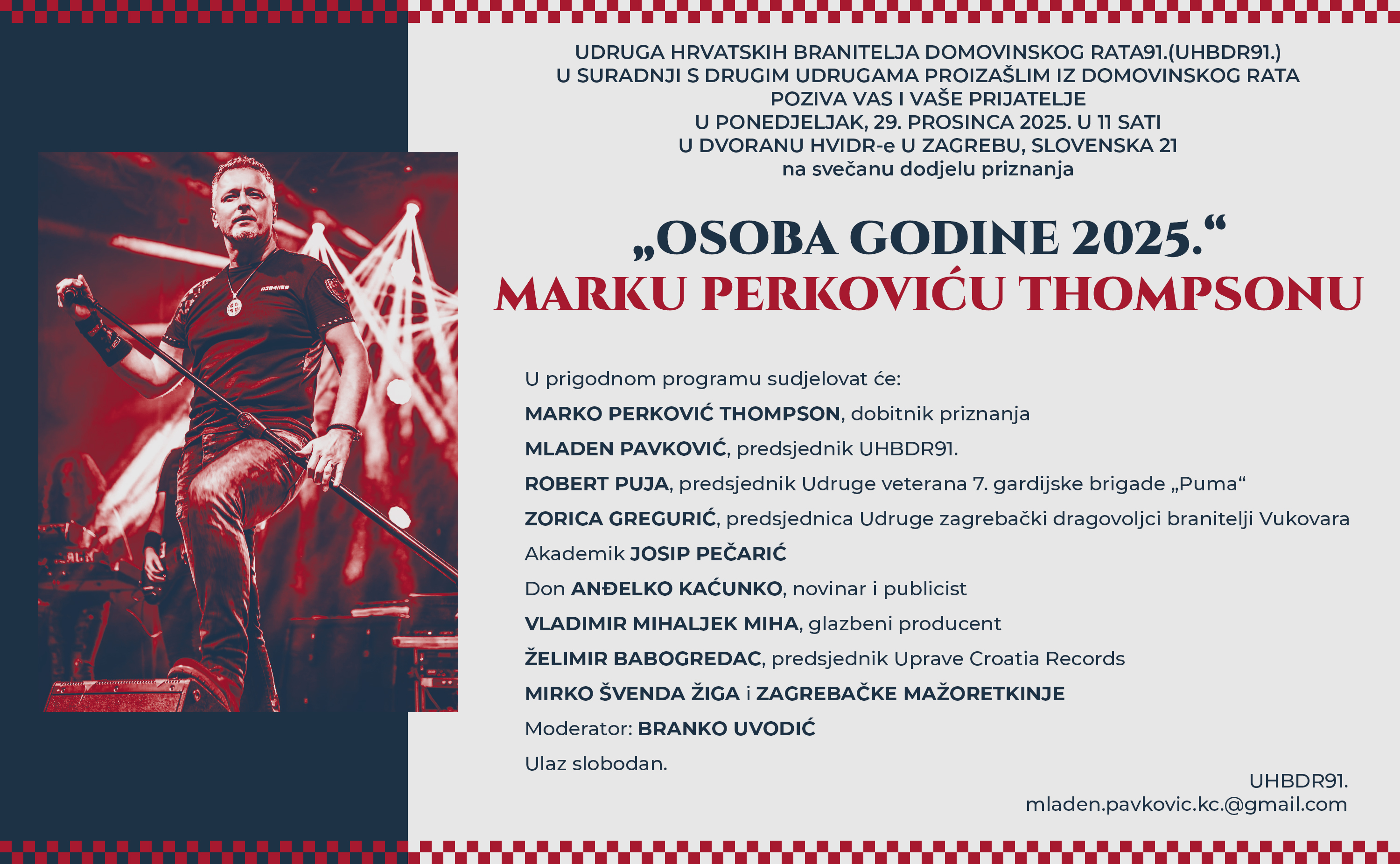 Thompson u ponedjeljak prima veliko braniteljsko priznanje