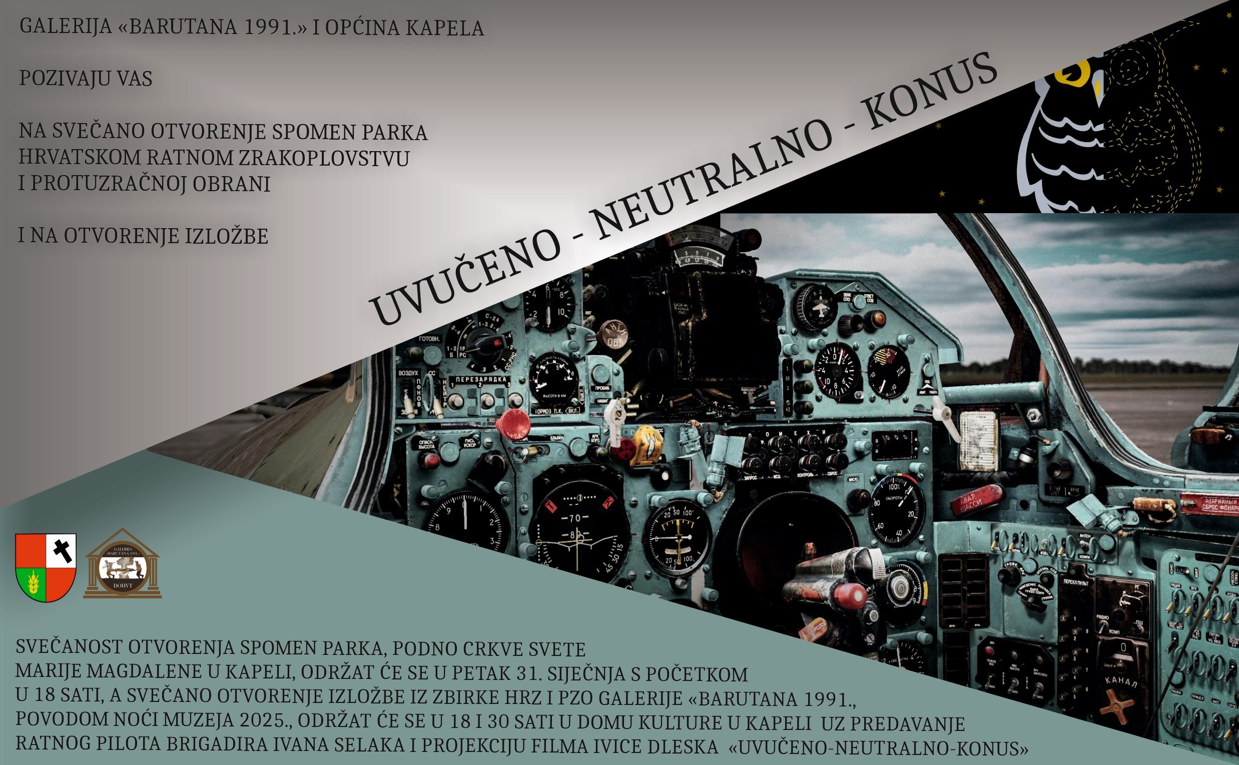 U Kapeli otvorenje Spomen-parka posvećenog Hrvatskom ratnom zrakoplovstvu: Dolazak legendi i izložba povodom Noći muzeja