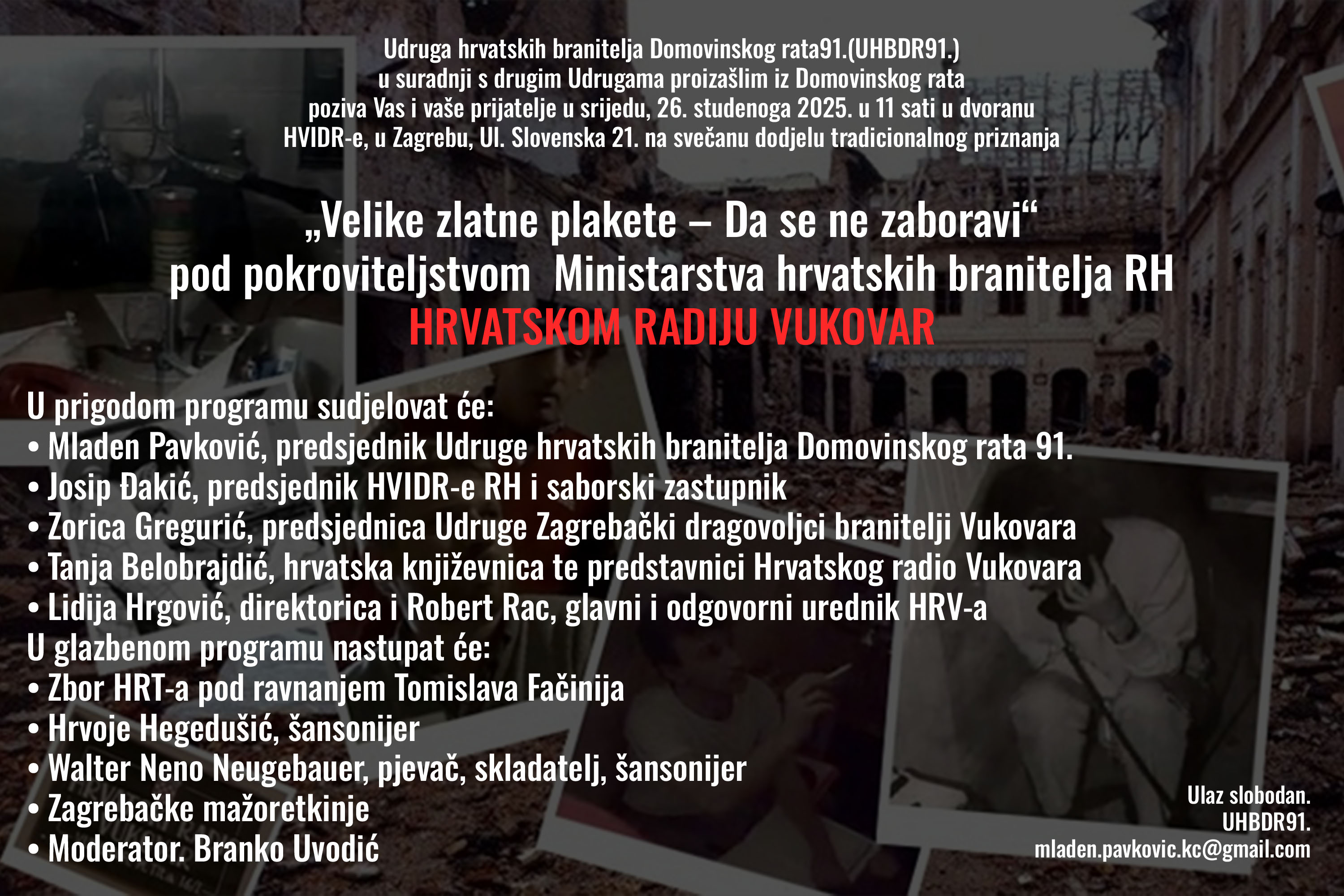 U srijedu dodjela priznanja Hrvatskom radiju Vukovar