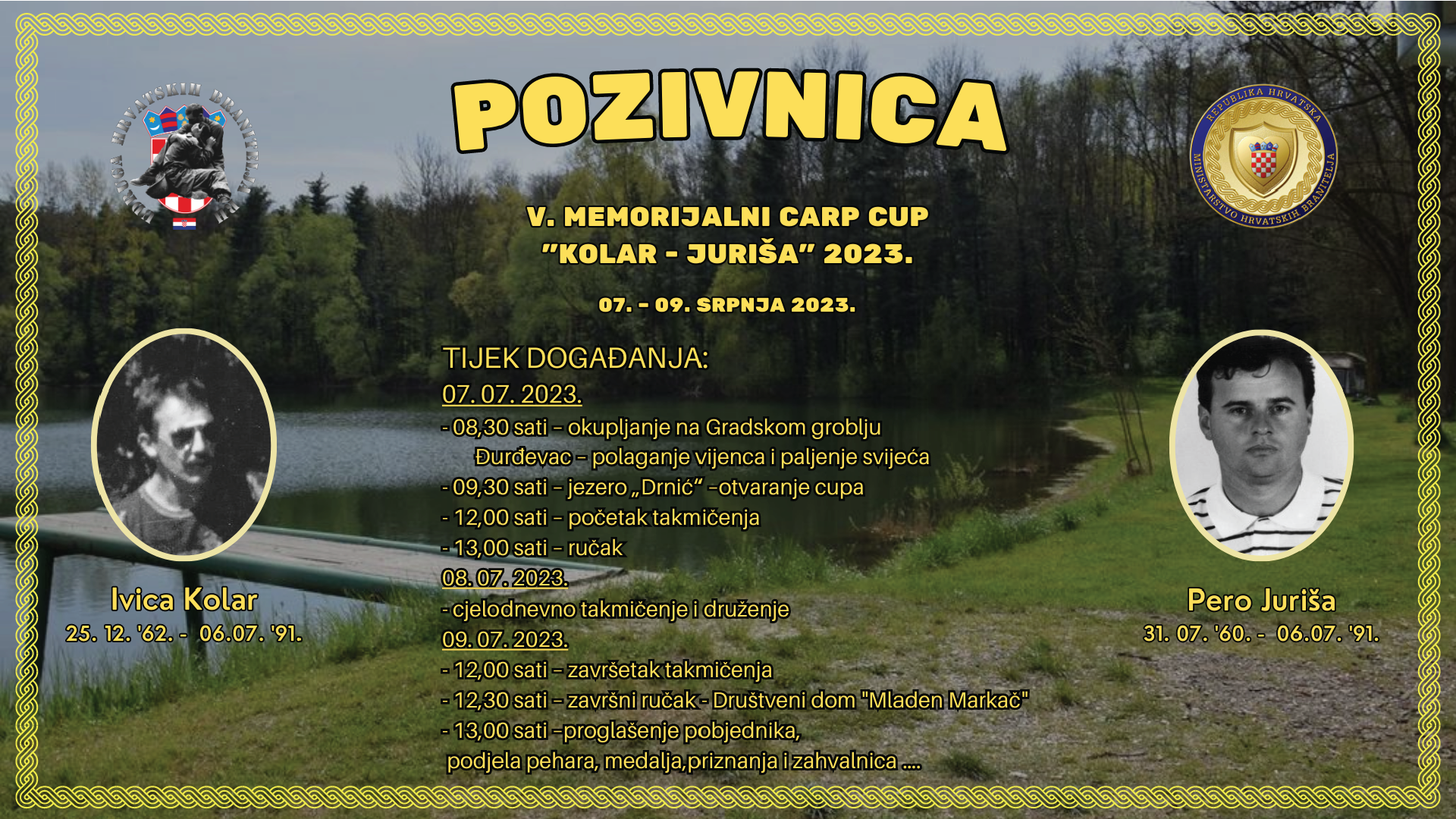 U spomen na poginule hrvatske branitelje - V. Memorijalno ribolovno natjecanje „Carp cup Kolar – Juriša 2023."