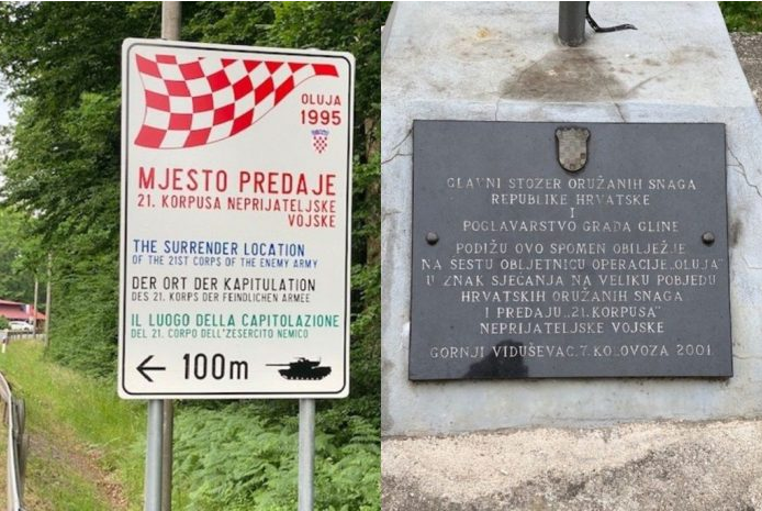 ‘Srpski agresor’ izostavljen sa spomen-ploče na mjestu predaje 21. korpusa tzv. RSK
