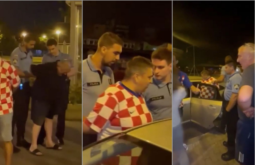 (VIDEO) POGLEDAJTE SNIMKU PRIVOĐENJA BRANITELJA! Nakon tekme ostali su predugo u kafiću u Španskom, slavlje je prekinula policija?