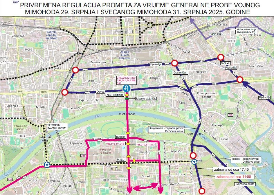 Večeras generalna proba vojnog mimohoda: Zatvaraju se brojne ulice u Zagrebu