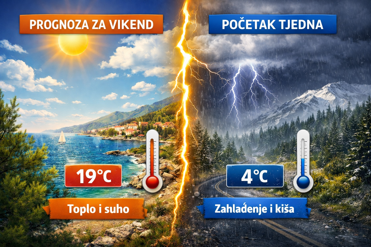 Topao i većinom suh petak, a od ponedjeljka stiže osjetna promjena vremena i zahlađenje