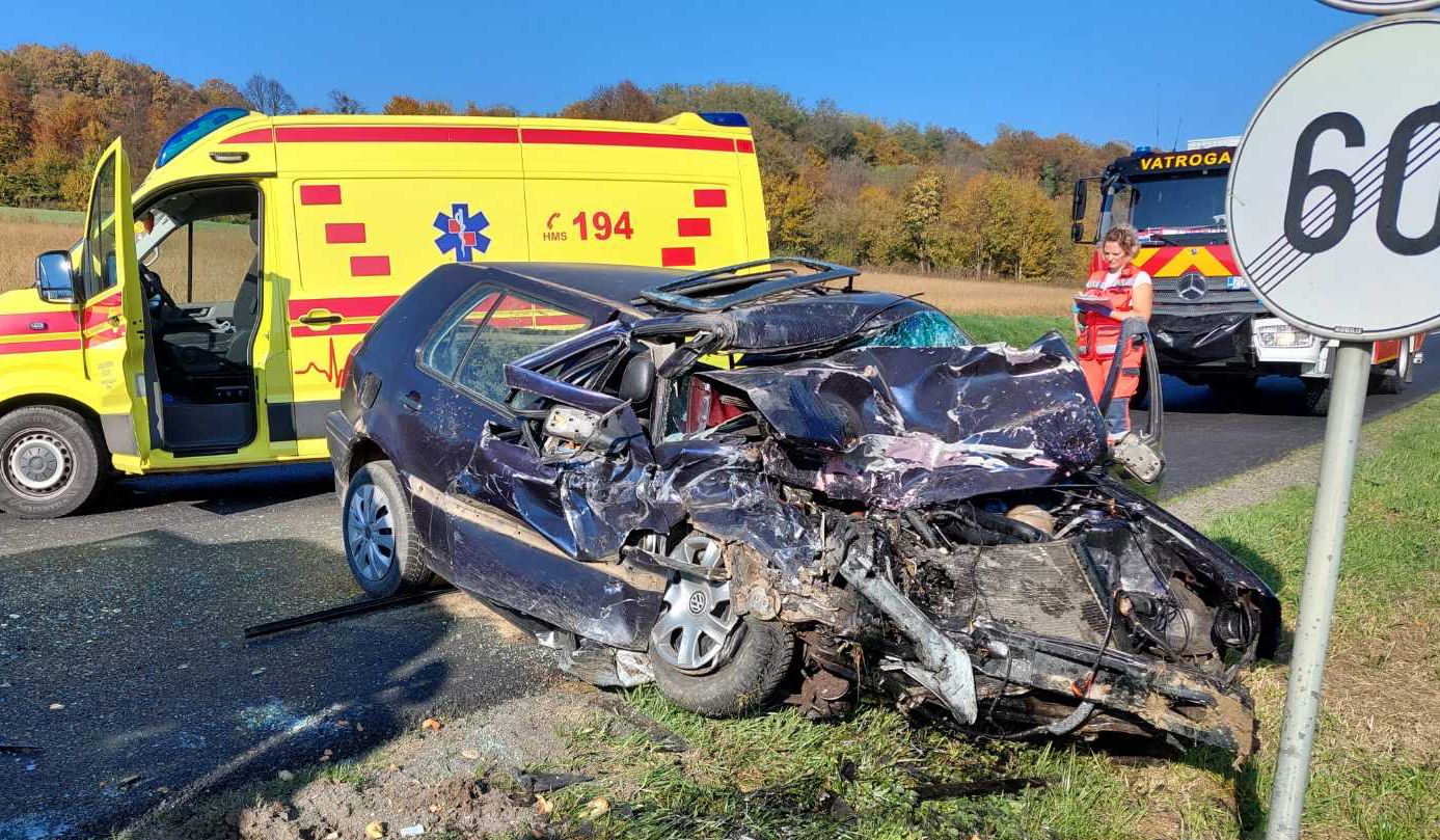 Užas u Podravini: Jedna osoba smrtno stradala, cesta zatvorena za sav promet