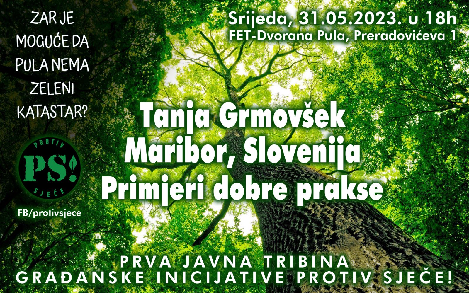 Prvu javna tribina Građanske inicijative PROTIV SJEČE!