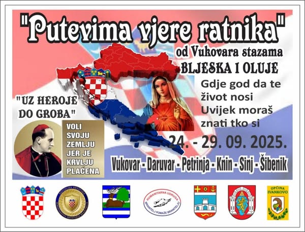 Putevima vjere ratnika – od Vukovara stazama Bljeska i Oluje 2025.