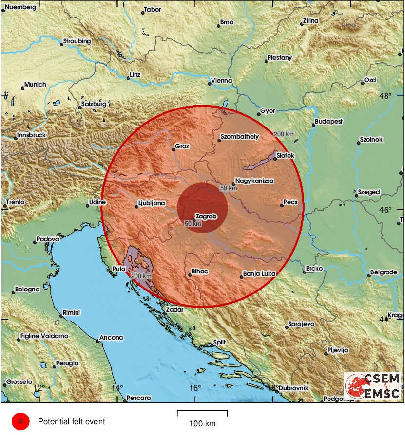 Potres magnitude 4.1 zatresao sjever Hrvatske (VIDEO)