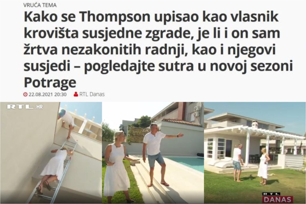 RTL priznao da je Thompson vlasnik terase na koju je Derifaj provalila, pa onda promijenili priču