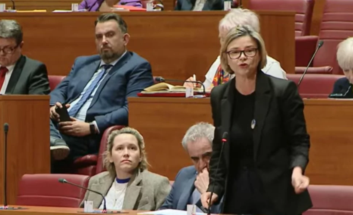 Kekin suznih očiju stigla u Sabor, branila ju Benčić: Spominjala se supruga Mire Bulja i 1945.