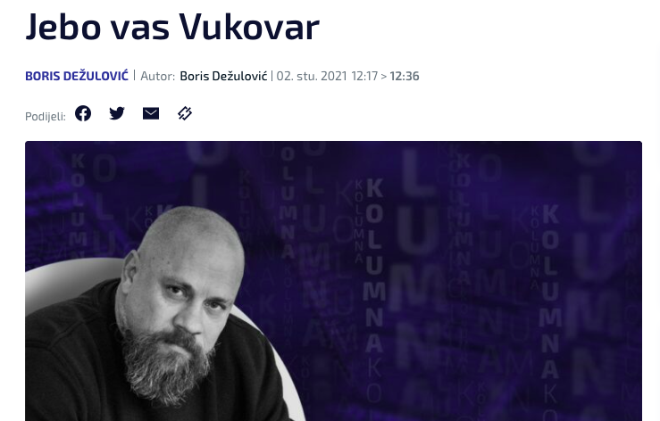 Dežulovića „okitili“ zbog pljuvanja i bljuvanja po Vukovaru!