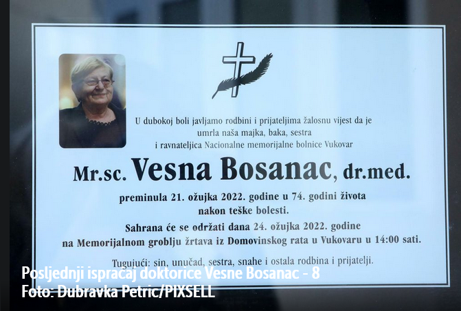 Posljednji oproštaj od heroine Domovinskog rata: Rijeka suradnika i prijatelja na ispraćaju legendarne vukovarske doktorice na vječni počinak