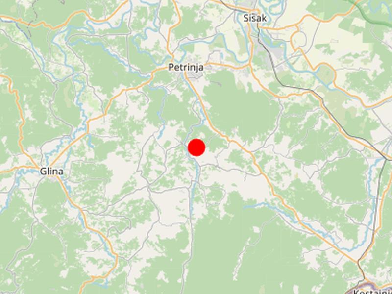 Kod Petrinje novi potres magnitude 3 prema Richteru