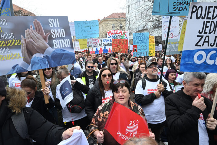 SINDIKALNO PROLJEĆE: Održan prosvijed sindikata javnih službi: Tražimo da nas se čuje i poštuje