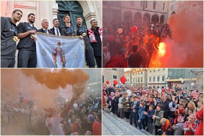 OVAKO SE DOČEKUJU PRVACI! Totalna euforija na Stradunu, Dubrovčani zlatnim mladićima priredili nezaboravnu atmosferu