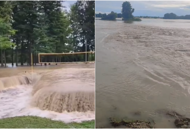 (VIDEO) Jezero Šoderica nekontrolirano raste: Voda je progutala vikendice