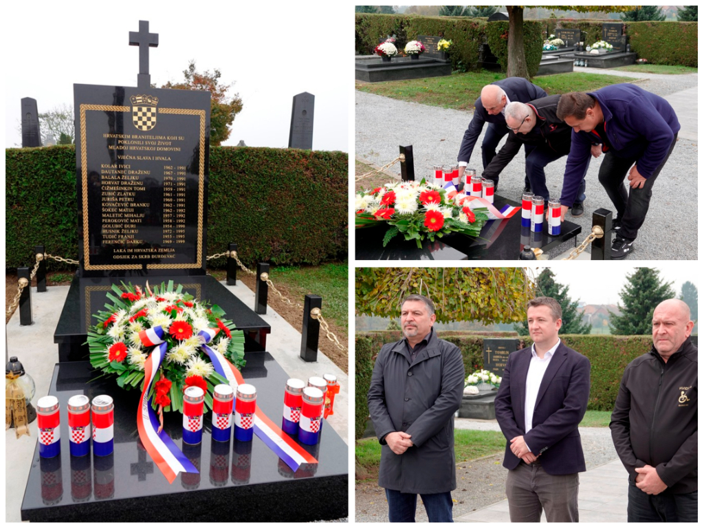U Đurđevcu otkriven obnovljeni spomenik hrvatskim braniteljima: položeni vijenci u spomen na sve poginule branitelje