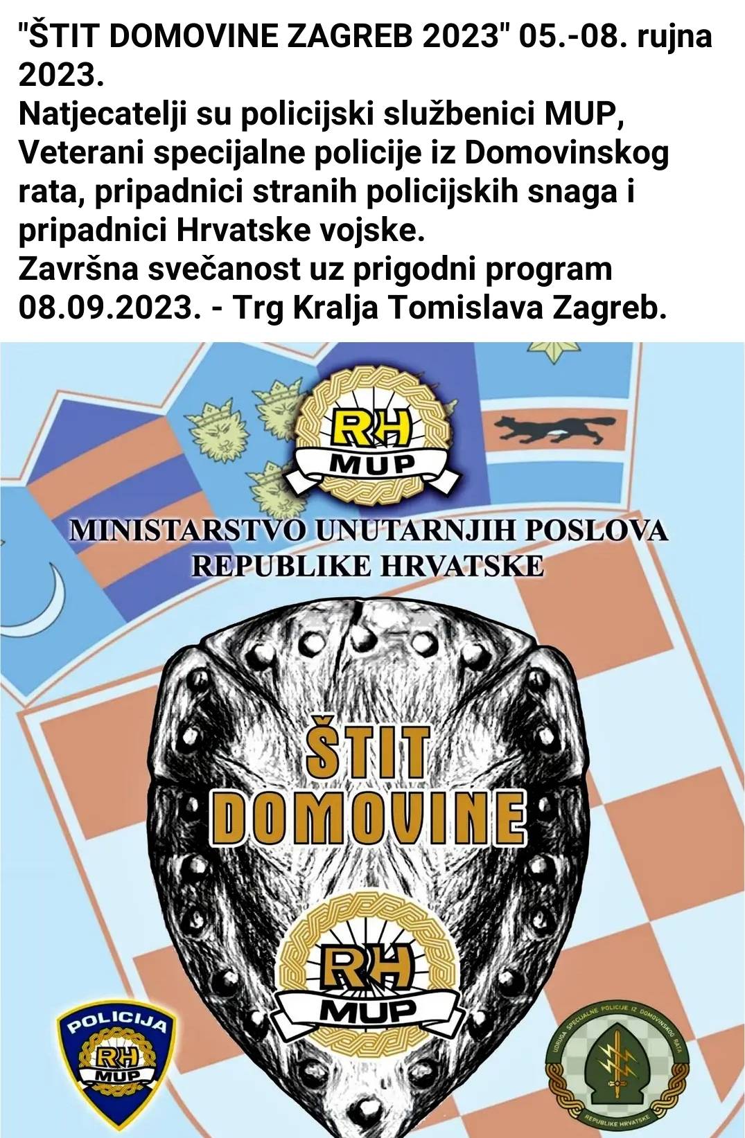 „ ŠTIT DOMOVINE ZAGREB 2023 “