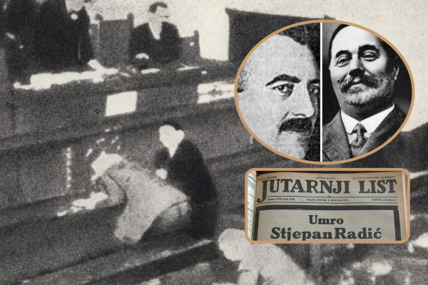 20. lipnja 1928. srpski ekstremist Račić izvršio atentat na Stjepana i Pavla Radića i Đuru Basaričeka