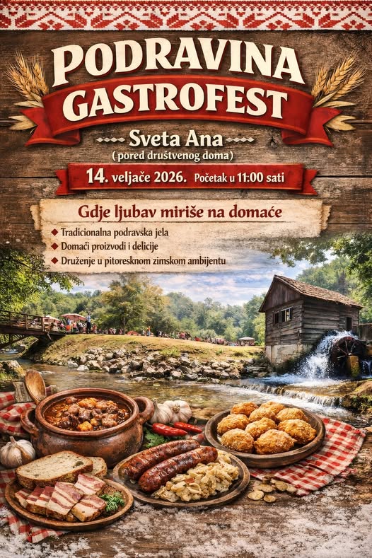 Podravina Gastrofest na Valentinovo: Sveta Ana postaje središte tradicije i okusa