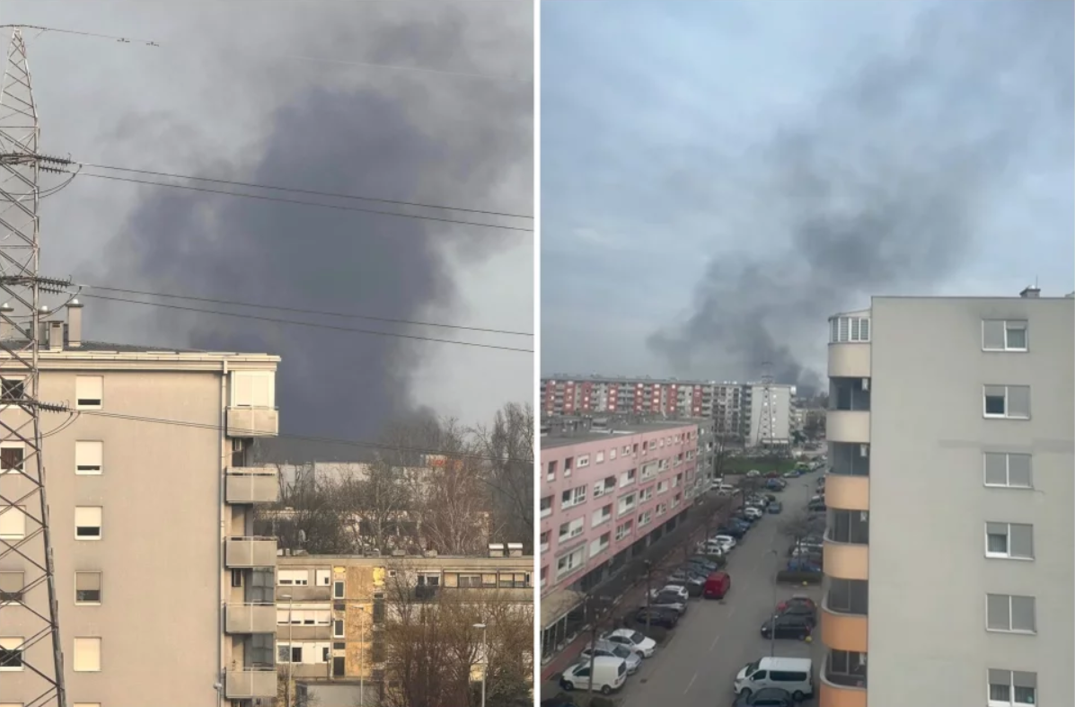 Crni oblak dima nadvio se nad Zagrebom: Vatrogasci na terenu