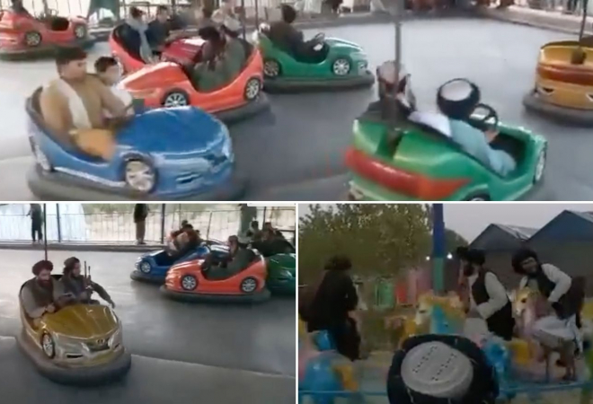 (VIDEO) TALIBANI SLAVE U LUNA-PARKU!? Da oči ne povjeruju: Ratnici se zabavljaju kao mala djeca, voze se na vrtuljku i skaču na trampolinu!