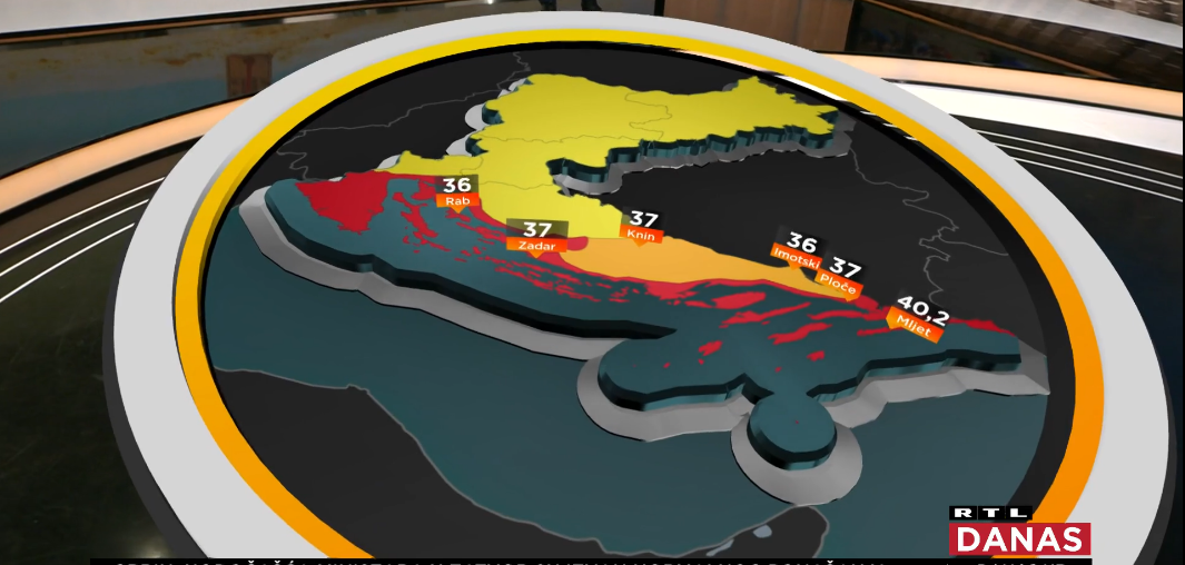 Cijela obala u crvenom: Pao i temperaturni rekord! Živa na Mljetu pokazala 40,2 stupnja u hladu
