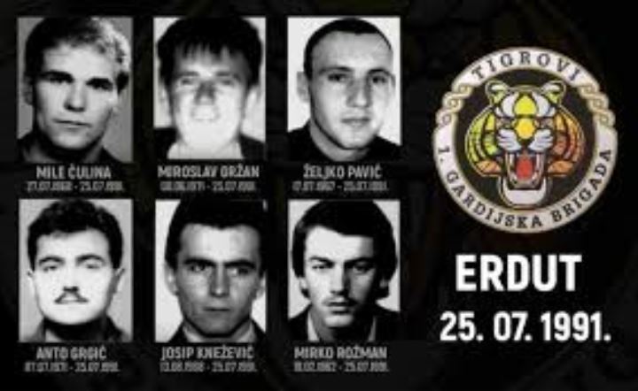 25. srpnja 1991. - Sjećanje na šestoricu poginulih "Tigrova" u Erdutu