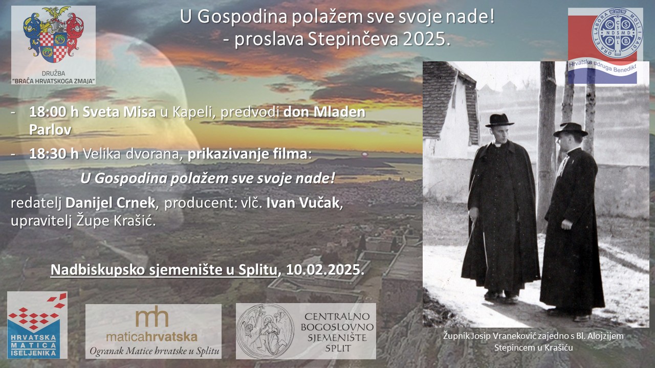 Proslava blagdana Stepinčeva u Splitu uz misu i dokumentarni film