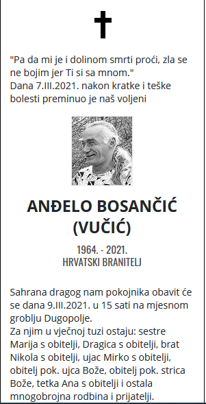 Anđelo Bosančić - Hrvatski branitelj 1964. - 2021.