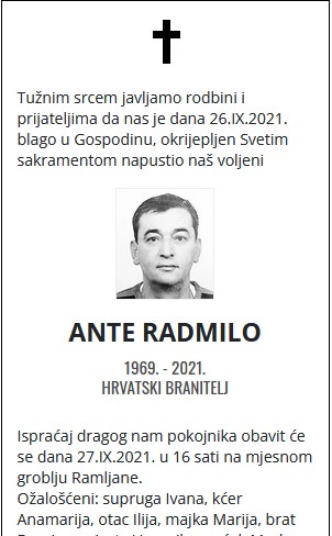 Ante Radmilo - Hrvatski branitelj 1969. - 2021.