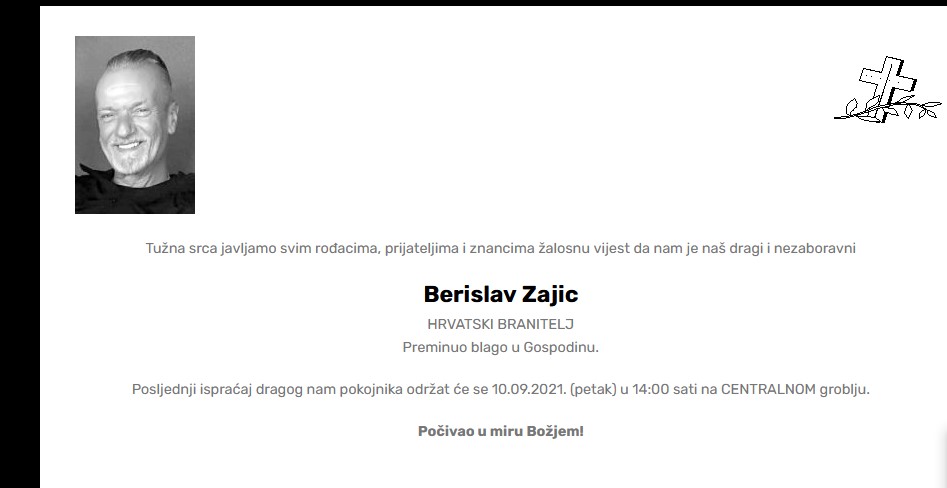 In memoriam: Berislav Zajic - Hrvatski branitelj