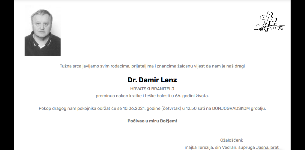Damir Lenz - Hrvatski branitelj 1955. - 2021.