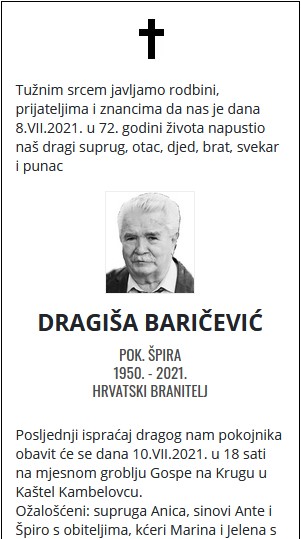 Dragiša Baričević - Hrvatski branitelj 1950. - 2021.
