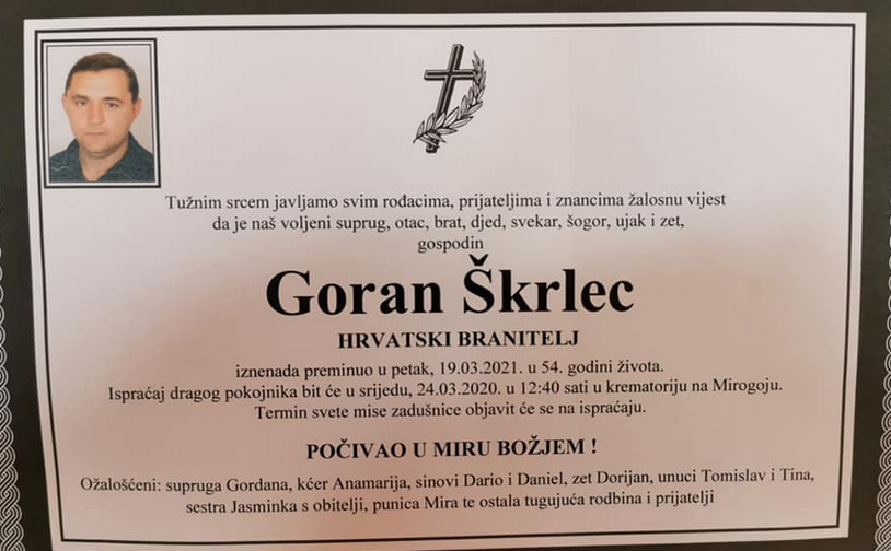 Goran Škrlec - Hrvatski branitelj 1967. - 2021.