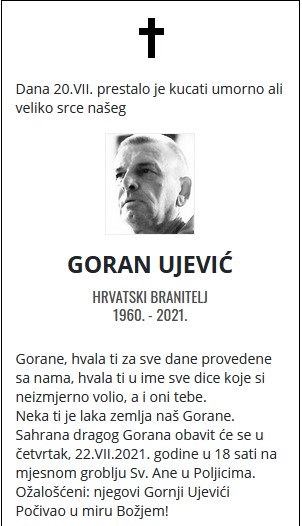 Goran Ujević - Hrvatski branitelj 1960. - 2021.