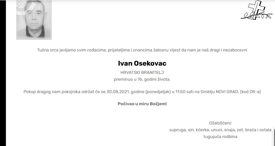Ivan Osekovac - Hrvatski branitelj 1945. - 2021.