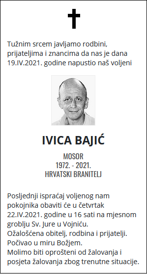 Ivica Bajić - Hrvatski branitelj 1972. - 2021.