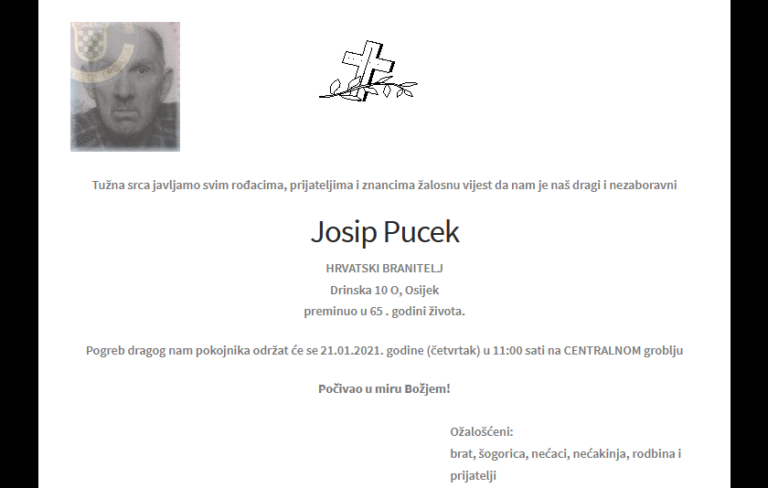 Josip Pucek - Hrvatski branitelj 1956. - 2021.