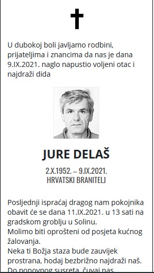 Jure Delaš - Hrvatski branitelj 1952. - 2021.