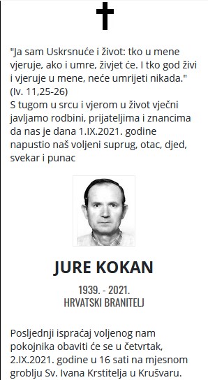 Jure Kokan - Hrvatski branitelj 1939. - 2021.