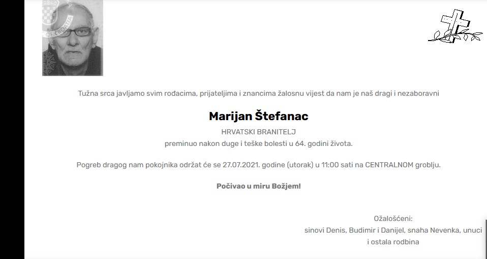 Marijan Štefanac - Hrvatski branitelj 1957. - 2021.