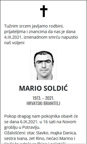 Mario Soldić - Hrvatski branitelj 1973. - 2021.