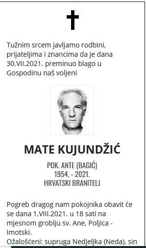 Mate Kujundžić - Hrvatski branitelj 1954. - 2021.