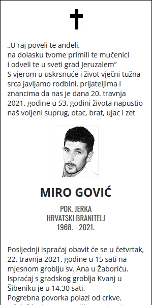 Miro Gović - Hrvatski branitelj 1968. - 2021.