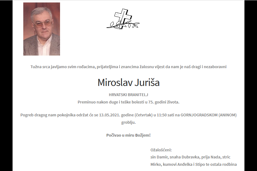 Miroslav Juriša - Hrvatski branitelj 1946. - 2021.