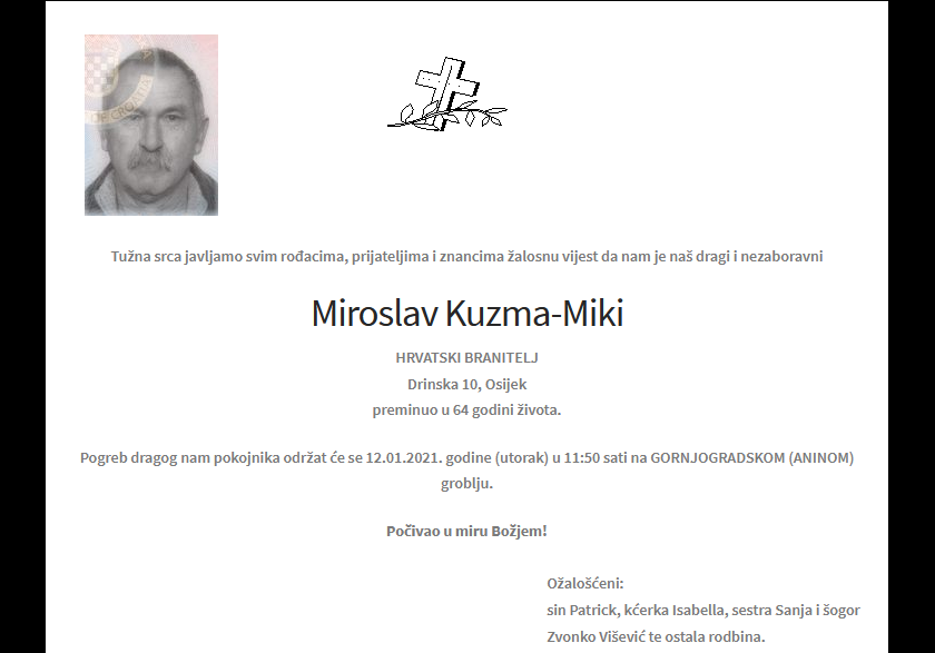 Miroslav Kuzma - Hrvatski branitelj 1957. - 2021.